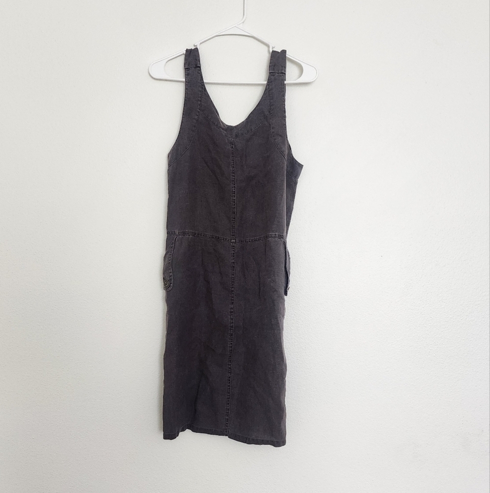 Wrap London Linen Gray Sleeveless Dress Size 4